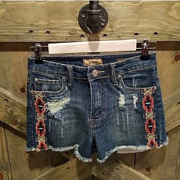STS Blue Pants - STS AZTEC PRINT DENIM JEAN SHORTS SIZE 3 TRIBAL BOHO